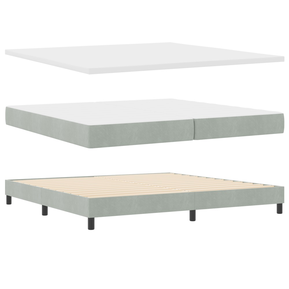 vidaXL Pat cu saltea cu arcuri Gri închis 80x200 cm Catifea cu saltea