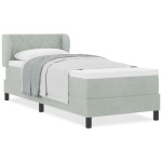 vidaXL Pat cu saltea cu arcuri Gri închis 80x200 cm Catifea cu saltea