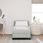 vidaXL Pat cu saltea cu arcuri Gri închis 80x200 cm Catifea cu saltea