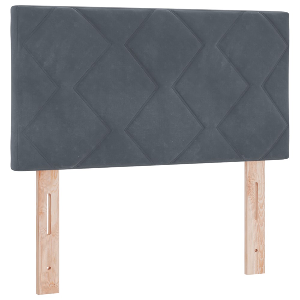 vidaXL Pat cu saltea cu arcuri Gri închis 80x200 cm Catifea Gri închis