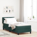 Pat cu saltea vidaXL, Verde închis 80x200 cm, Catifea Pat cu saltea vidaXL, Verde închis 80x200 cm, Catifea