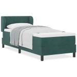 Pat cu saltea vidaXL, Verde închis 80x200 cm, Catifea Pat cu saltea vidaXL, Verde închis 80x200 cm, Catifea