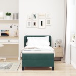 Pat cu saltea vidaXL, Verde închis 80x200 cm, Catifea Pat cu saltea vidaXL, Verde închis 80x200 cm, Catifea