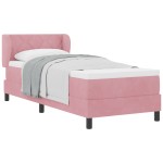 vidaXL Pat cu saltea cu arcuri Gri închis 80x200 cm Catifea Roz vidaXL Pat cu saltea cu arcuri Gri închis 80x200 cm Catifea Roz