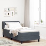 vidaXL Pat cu saltea cu arcuri Gri închis 80x200 cm Catifea Gri închis vidaXL Pat cu saltea cu arcuri Gri închis 80x200 cm Catifea Gri închis