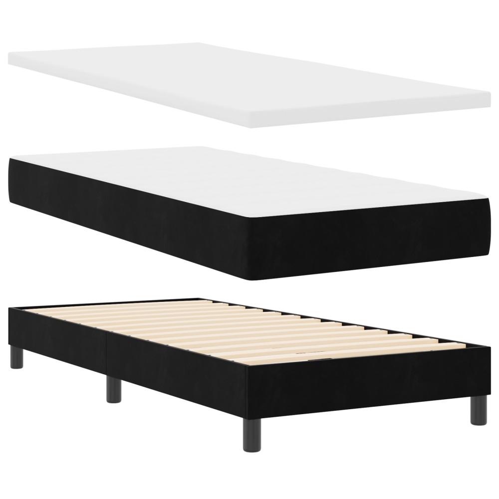 Rame de pat vidaXL cu saltea Negru 100x200 cm Catifea