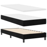Rame de pat vidaXL cu saltea Negru 100x200 cm Catifea