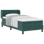 vidaXL Cadru box spring cu saltea verde închis 100x200 cm catifea