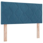 Pat cu saltea Box Spring vidaXL Albastru închis 100x200 cm Catifea Pat cu saltea Box Spring vidaXL Albastru închis 100x200 cm Catifea