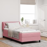 vidaXL Pat cu saltea cu arcuri Gri închis 80x200 cm Catifea Roz vidaXL Pat cu saltea cu arcuri Gri închis 80x200 cm Catifea Roz