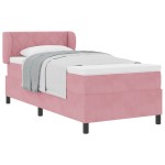 vidaXL Pat cu saltea cu arcuri Gri închis 80x200 cm Catifea Roz vidaXL Pat cu saltea cu arcuri Gri închis 80x200 cm Catifea Roz