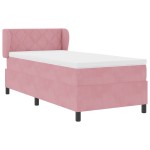 vidaXL Pat cu saltea cu arcuri Gri închis 80x200 cm Catifea Roz vidaXL Pat cu saltea cu arcuri Gri închis 80x200 cm Catifea Roz