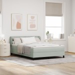 vidaXL Pat cu saltea cu arcuri Gri închis 80x200 cm Catifea cu saltea vidaXL Pat cu saltea cu arcuri Gri închis 80x200 cm Catifea cu saltea