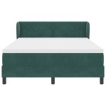Pat cu tablie vidaXL cu saltea verde închis 140x190 cm din catifea Pat cu tablie vidaXL cu saltea verde închis 140x190 cm din catifea