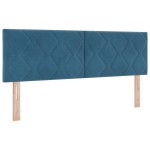 Pat Box Spring vidaXL cu Saltea Albastru Închis 140x190 cm Catifea Pat Box Spring vidaXL cu Saltea Albastru Închis 140x190 cm Catifea