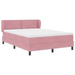 Pat cu saltea vidaXL roz 140x190 cm din catifea Pat cu saltea vidaXL roz 140x190 cm din catifea