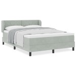 Pat cu saltea vidaXL Gri deschis 140x200 cm Catifea Pat cu saltea vidaXL Gri deschis 140x200 cm Catifea
