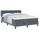 vidaXL Pat cu saltea cu arcuri Gri închis 80x200 cm Catifea Gri închis vidaXL Pat cu saltea cu arcuri Gri închis 80x200 cm Catifea Gri închis