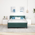 Pat Box cu Saltea vidaXL Verde închis 140x200 cm Catifea Pat Box cu Saltea vidaXL Verde închis 140x200 cm Catifea