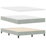 Pat cu saltea vidaXL Light Grey 160x200 cm Catifea Pat cu saltea vidaXL Light Grey 160x200 cm Catifea