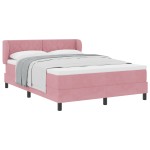 Pat cu saltea Box Spring vidaXL Roz 160x200 cm Catifea Pat cu saltea Box Spring vidaXL Roz 160x200 cm Catifea