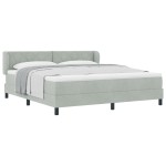 vidaXL Pat cu saltea cu arcuri Gri închis 80x200 cm Catifea cu saltea