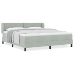 vidaXL Pat cu saltea cu arcuri Gri închis 80x200 cm Catifea cu saltea