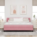 vidaXL Pat cu saltea cu arcuri Gri închis 80x200 cm Catifea Roz vidaXL Pat cu saltea cu arcuri Gri închis 80x200 cm Catifea Roz