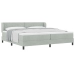 vidaXL Pat cu saltea cu arcuri Gri închis 80x200 cm Catifea cu saltea