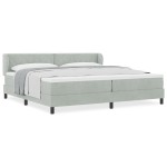 vidaXL Pat cu saltea cu arcuri Gri închis 80x200 cm Catifea cu saltea