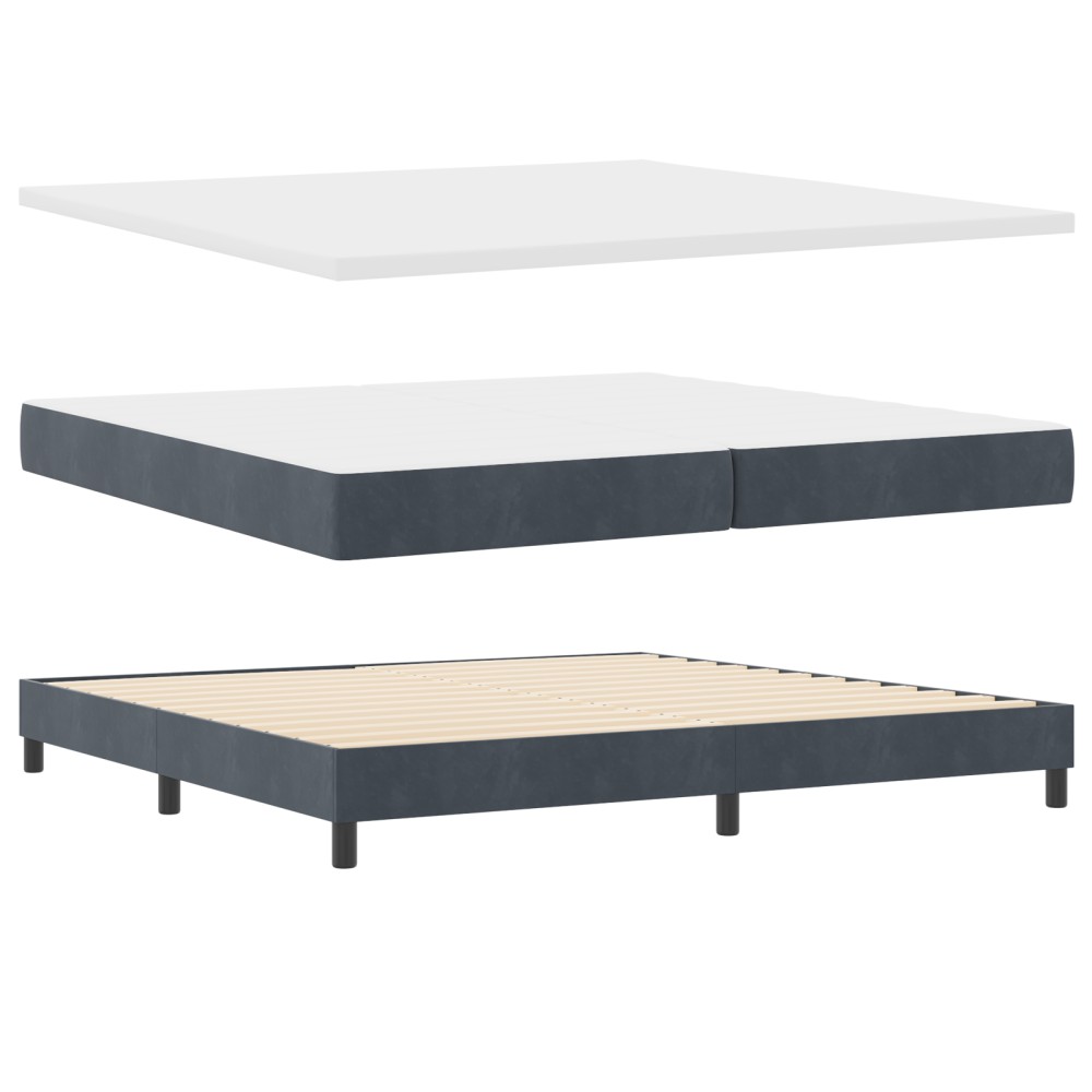 vidaXL Pat cu saltea cu arcuri Gri închis 80x200 cm Catifea Gri închis
