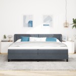 vidaXL Pat cu saltea cu arcuri Gri închis 80x200 cm Catifea Gri închis