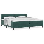 Pat Box Spring vidaXL cu saltea verde închis 200x200 cm din catifea Pat Box Spring vidaXL cu saltea verde închis 200x200 cm din catifea