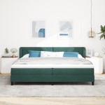 Pat Box Spring vidaXL cu saltea verde închis 200x200 cm din catifea Pat Box Spring vidaXL cu saltea verde închis 200x200 cm din catifea