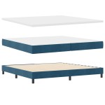 Pat cu saltea vidaXL cu capă de pat albastru închis 200x200 cm din catifea Pat cu saltea vidaXL cu capă de pat albastru închis 200x200 cm din catifea