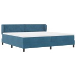 Pat cu saltea vidaXL cu capă de pat albastru închis 200x200 cm din catifea Pat cu saltea vidaXL cu capă de pat albastru închis 200x200 cm din catifea
