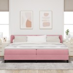 vidaXL Pat cu saltea cu arcuri Gri închis 80x200 cm Catifea Roz vidaXL Pat cu saltea cu arcuri Gri închis 80x200 cm Catifea Roz