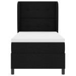 vidaXL Pat cu arcuri cu saltea Negru 100 x 200 cm țesătură vidaXL Pat cu arcuri cu saltea Negru 100 x 200 cm țesătură