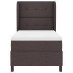 vidaXL Pat cu arcuri cu saltea Maro închis 100 x 200 cm țesătură vidaXL Pat cu arcuri cu saltea Maro închis 100 x 200 cm țesătură