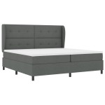 vidaXL Pat cu arcuri cu saltea Gri închis 200 x 200 cm țesătură vidaXL Pat cu arcuri cu saltea Gri închis 200 x 200 cm țesătură