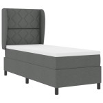 vidaXL Pat cu arcuri cu saltea Gri închis 80 x 200 cm țesătură vidaXL Pat cu arcuri cu saltea Gri închis 80 x 200 cm țesătură