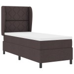 vidaXL Pat cu arcuri cu saltea Maro închis 80 x 200 cm țesătură vidaXL Pat cu arcuri cu saltea Maro închis 80 x 200 cm țesătură