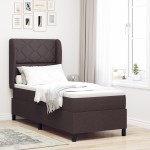 vidaXL Pat cu arcuri cu saltea Maro închis 80 x 200 cm țesătură vidaXL Pat cu arcuri cu saltea Maro închis 80 x 200 cm țesătură