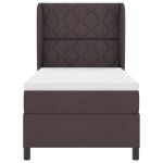 vidaXL Pat cu arcuri cu saltea Maro închis 90 x 200 cm țesătură vidaXL Pat cu arcuri cu saltea Maro închis 90 x 200 cm țesătură