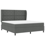 vidaXL Pat cu arcuri cu saltea Gri închis 180 x 200 cm țesătură vidaXL Pat cu arcuri cu saltea Gri închis 180 x 200 cm țesătură