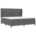 vidaXL Pat cu arcuri cu saltea Gri închis 200 x 200 cm țesătură vidaXL Pat cu arcuri cu saltea Gri închis 200 x 200 cm țesătură