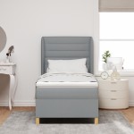 vidaXL Pat cu saltea cu arcuri Gri închis 90x190 cm Gri deschis vidaXL Pat cu saltea cu arcuri Gri închis 90x190 cm Gri deschis