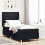 vidaXL Pat cu saltea cu arcuri Gri închis 90x190 cm Negru 100 x 200 cm vidaXL Pat cu saltea cu arcuri Gri închis 90x190 cm Negru 100 x 200 cm
