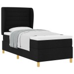 vidaXL Pat cu saltea cu arcuri Gri închis 90x190 cm Negru 100 x 200 cm vidaXL Pat cu saltea cu arcuri Gri închis 90x190 cm Negru 100 x 200 cm
