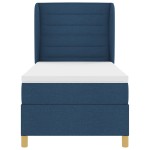 vidaXL Pat cu saltea cu arcuri Gri închis 90x190 cm cu saltea albastru vidaXL Pat cu saltea cu arcuri Gri închis 90x190 cm cu saltea albastru